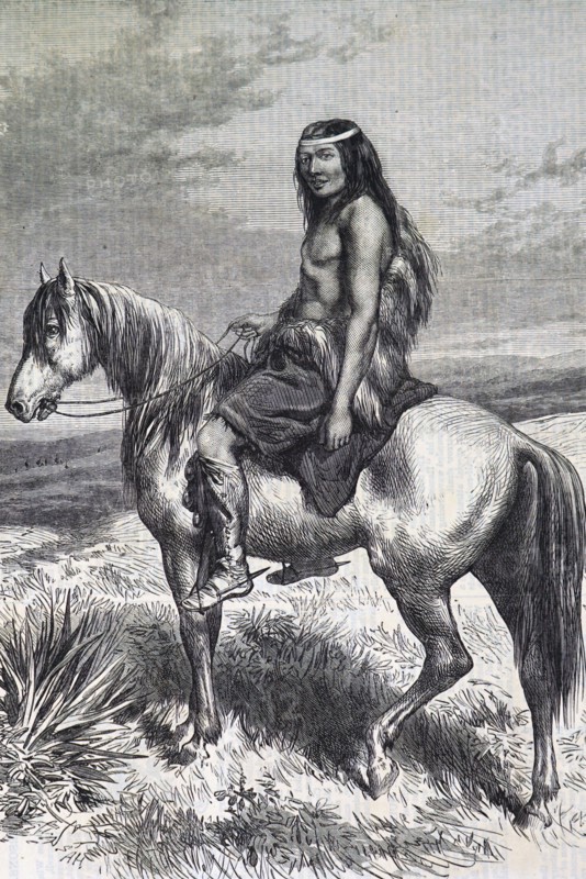 A Patagonian chief on horseback