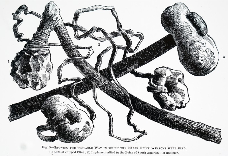 The reconstruction of the likely method of mounting stone Age implements