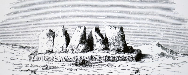 A platform on which giant Moai statues once stood on Easter Island