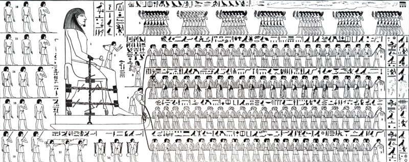 Egyptians moving a giant statue from the quarries