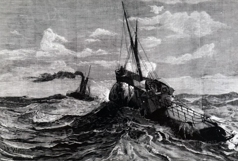 Cleopatra'S Needle, an obelisk from Alexandria being transported to England