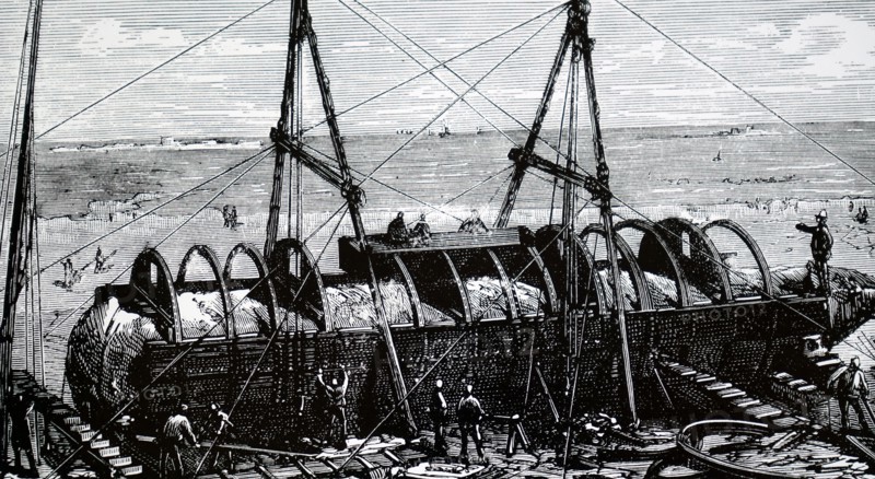 Cleopatra'S Needle, an obelisk from Alexandria being prepared to be transported to England