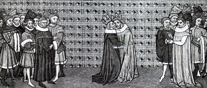The meeting of King Edward III and King Philip V of France