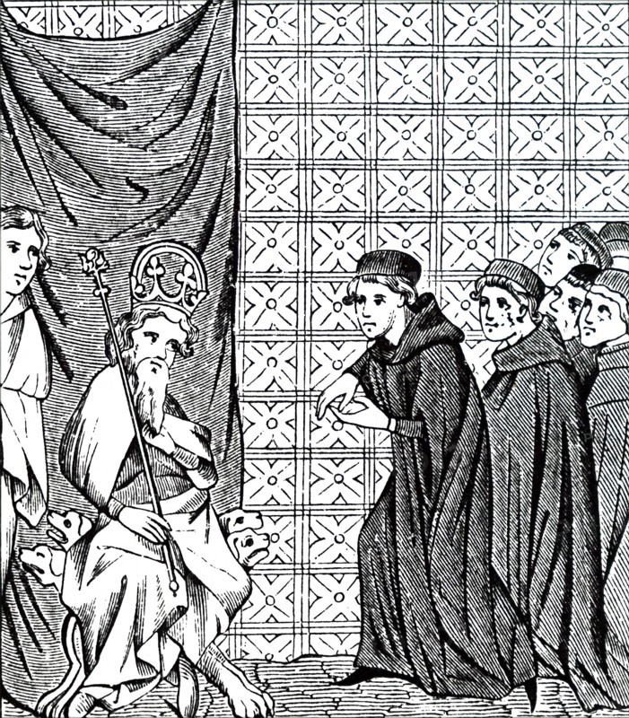 Emperor Charles IV being harangued by Fellows of Paris University