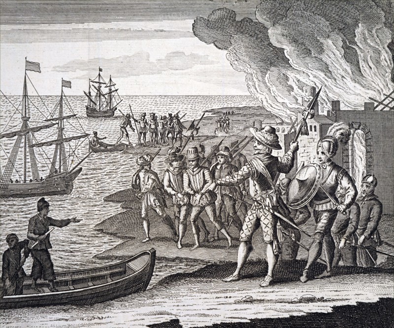 Walter Raleigh conquering Fort St Joseph
