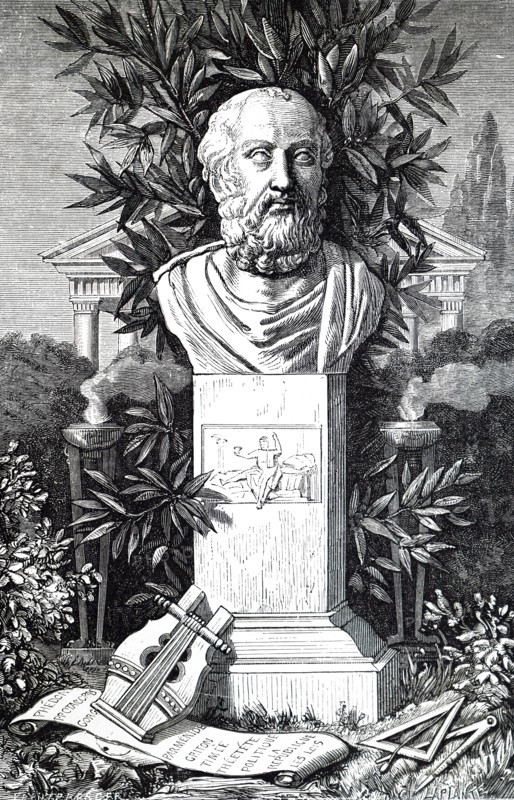 A bust of Plato, a philosopher in Classical Greece and the founder of the Academy in Athens, the first institution of higher learning in the Western world