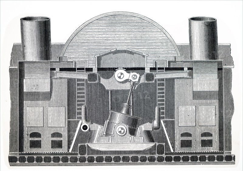 A steam turbine, a device that extracts thermal energy from pressurised steam and uses it to do mechanical work on a rotating output shaft