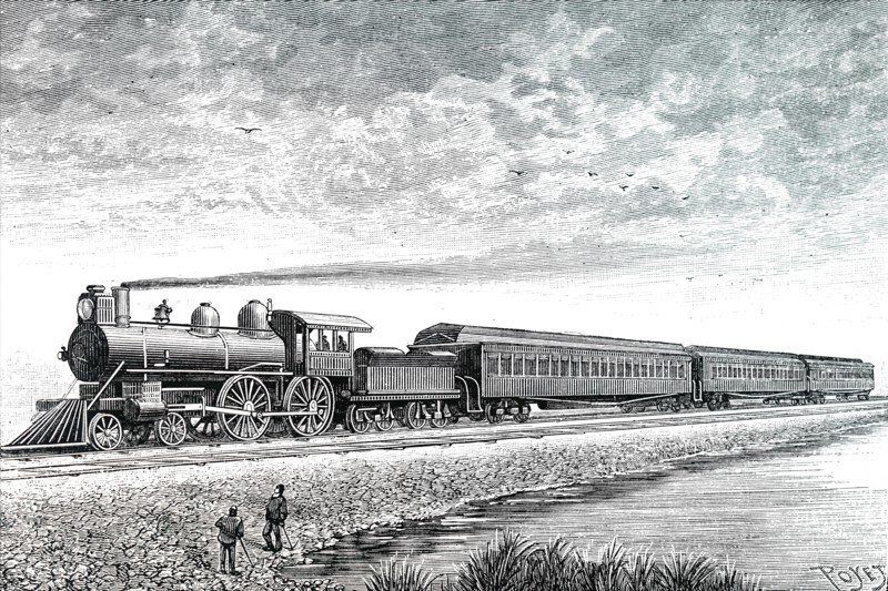 An Express Locomotive used on the New York Central and Hudson River Railroad