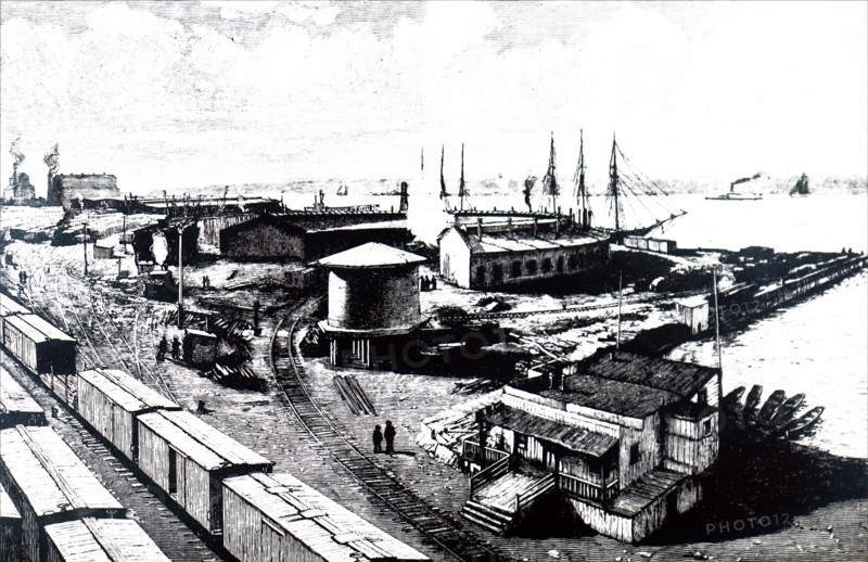 Freight yards of the New York and Hudson River Railroad, West Sixty-Fifth Street, New York