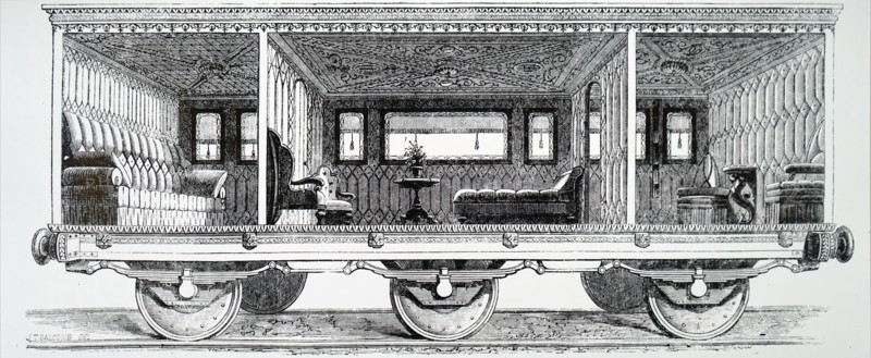 The interior Queen Victoria and Prince Albert's royal carriage