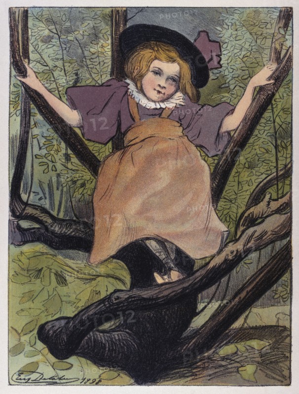 Kacia' a girl in a tree, 1898