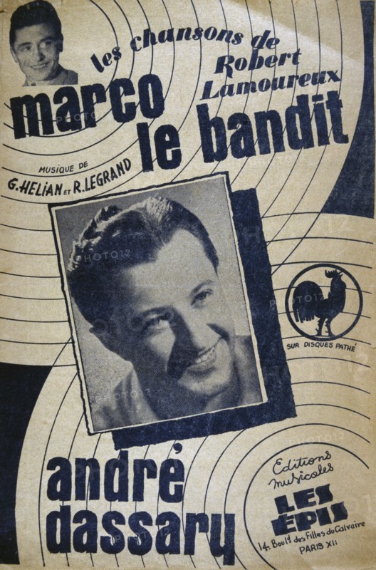 Song book for 'Marco Le bandit' by Robert Lamoureaux, sung by Andre dassary 1958