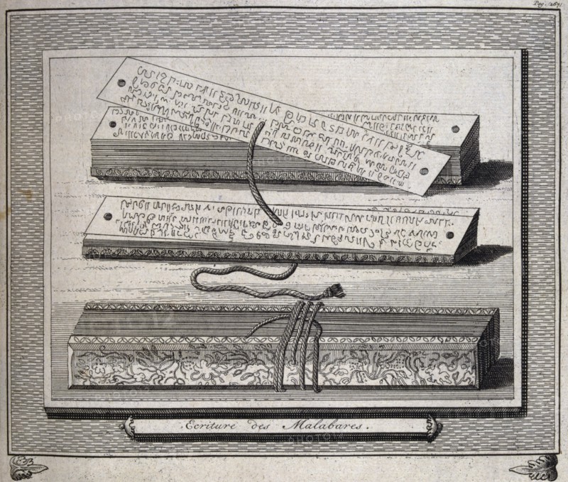 Writing and writing case from Dutch Malabar, a former Dutch colony in India