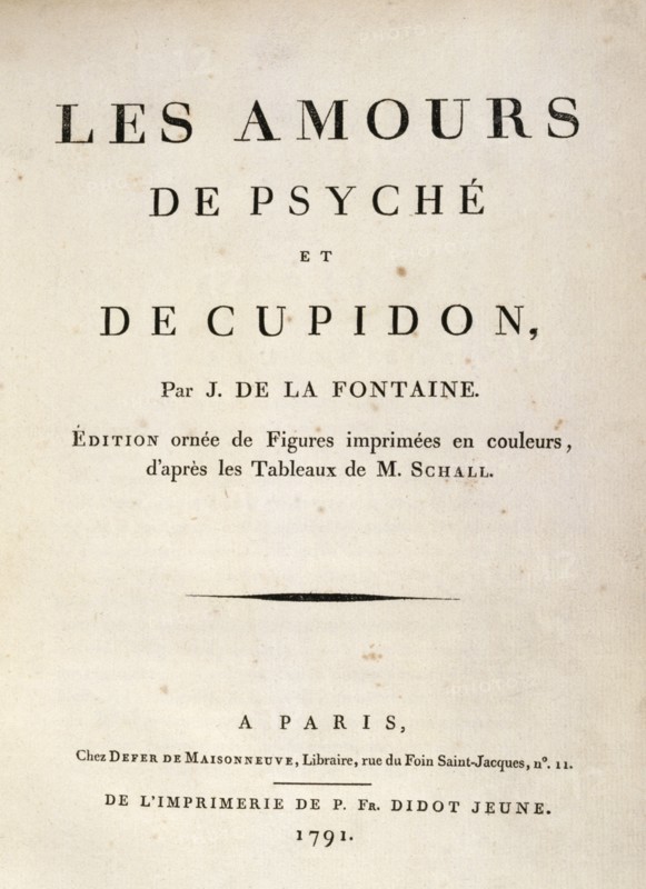 Title page of the 1791 edition of Cupid and Psyche, originally published in 1669 by Jean La Fontaine