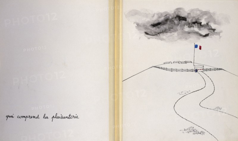 Illustrated edition by Pierre Etaix, circa 1981, for the birthday of Jean-Claude Carrière, a French novelist, screenwriter, actor,