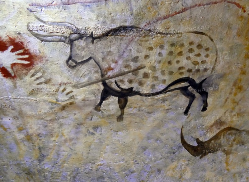 Cave painting found in the Cave of Altamira, located in Cantabria, Spain, dating from the Upper Paleolithic period