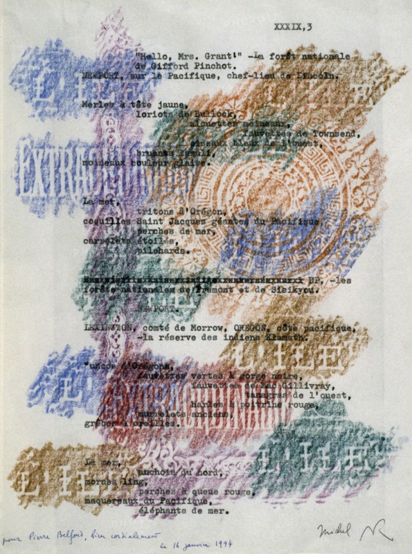 Composition or Poem', 1994 by the French artist Michel Butor 1994