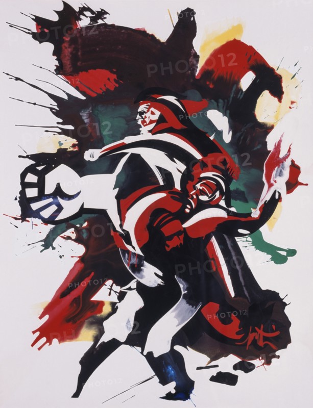 The revolt' painted in Gouache, 1997, by Raymond Moretti