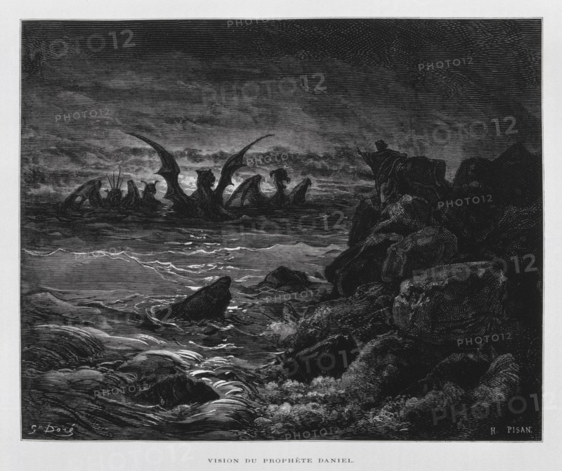 Vision of the prophet Daniel, Illustration from the Dore Bible 1866