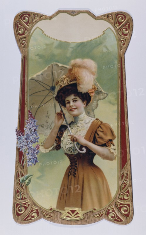 French postcard depicting a young woman 1900