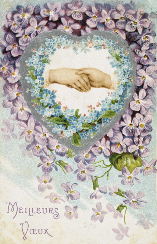 French postcard with floral elements 1900