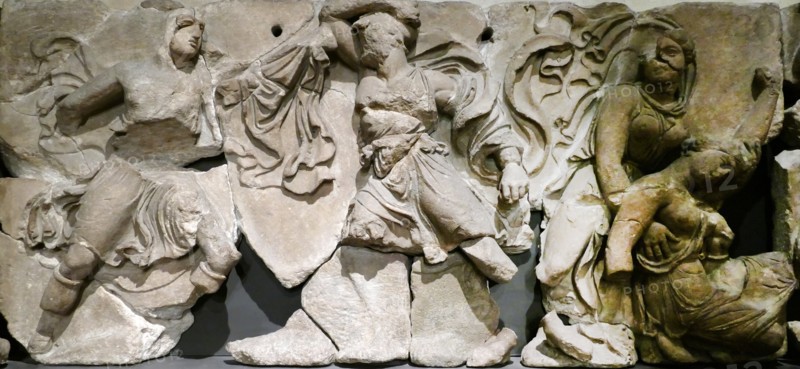 The Bassae Frieze comprises a series of relief marble sculptures from the Temple of Apollo Epikourios at Bassae, Greece
