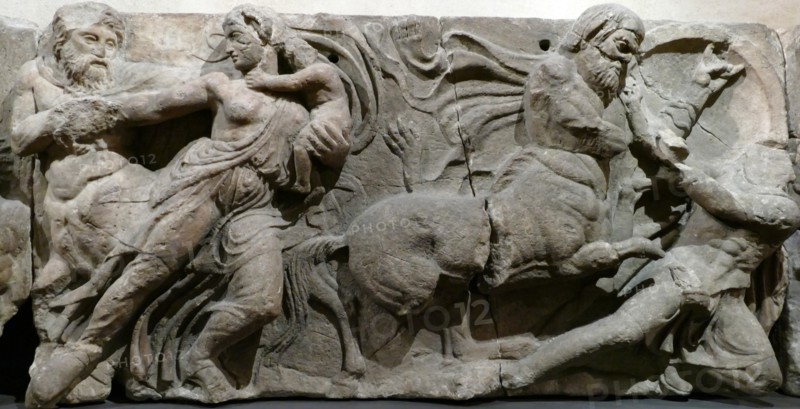 The Bassae Frieze comprises a series of relief marble sculptures from the Temple of Apollo Epikourios at Bassae, Greece