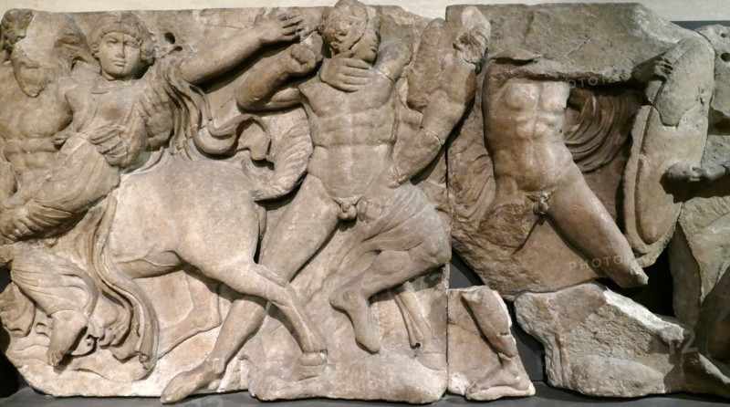 The Bassae Frieze comprises a series of relief marble sculptures from the Temple of Apollo Epikourios at Bassae, Greece