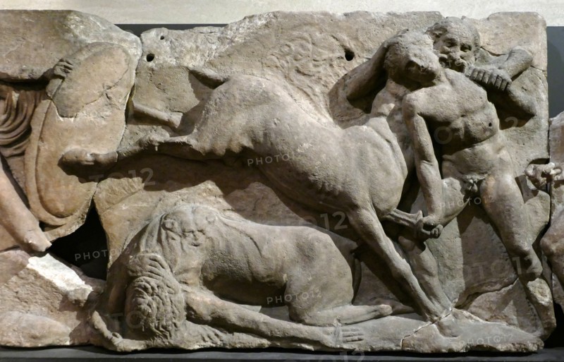 The Bassae Frieze comprises a series of relief marble sculptures from the Temple of Apollo Epikourios at Bassae, Greece