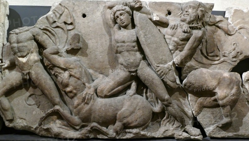 The Bassae Frieze comprises a series of relief marble sculptures from the Temple of Apollo Epikourios at Bassae, Greece
