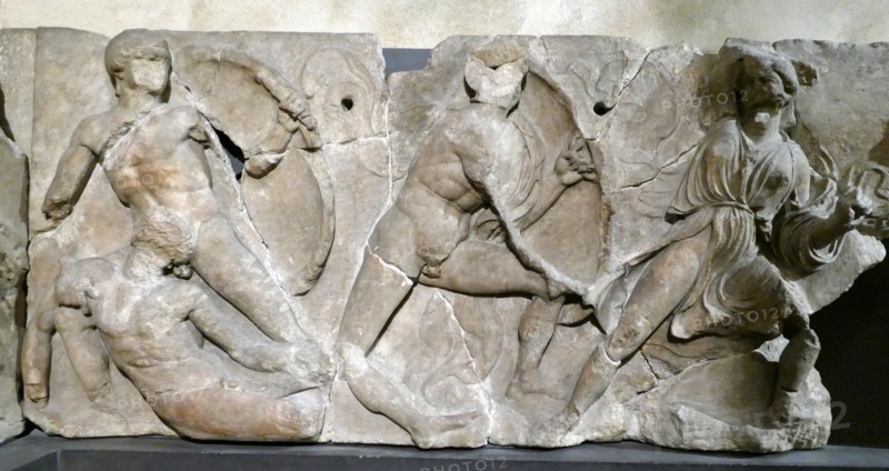 The Bassae Frieze comprises a series of relief marble sculptures from the Temple of Apollo Epikourios at Bassae, Greece