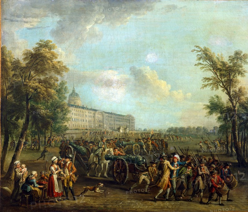 Jean-Baptiste Lallemand 'Pillage des armes aux Invalides', 1789