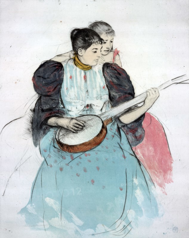 Painting titled "The Banjo Lesson" by Mary Cassatt