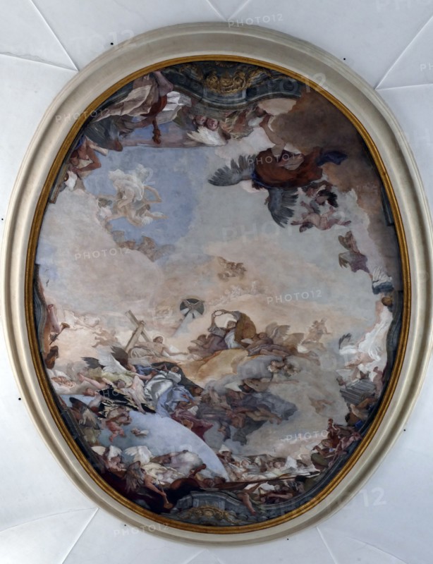 Baroque interior of the Ospedale della Pietà, Church convent, orphanage, and music school in Venice