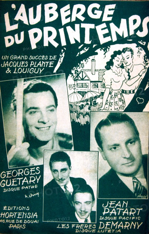 French songbook for 'L'auberge du Printemps'