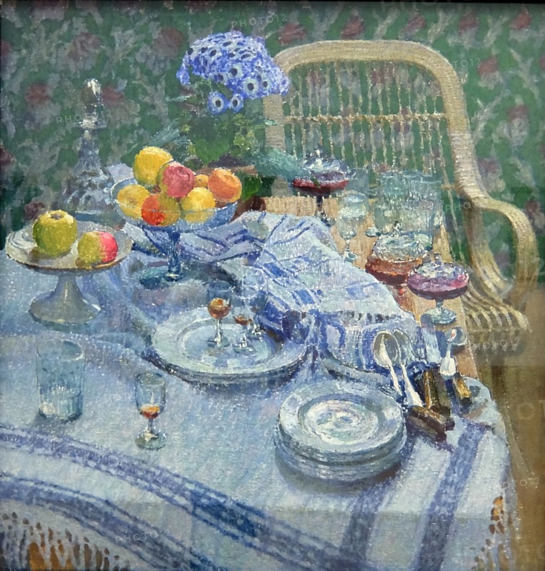 Painting titled 'An Uncleared Table' by Igor Grabar
