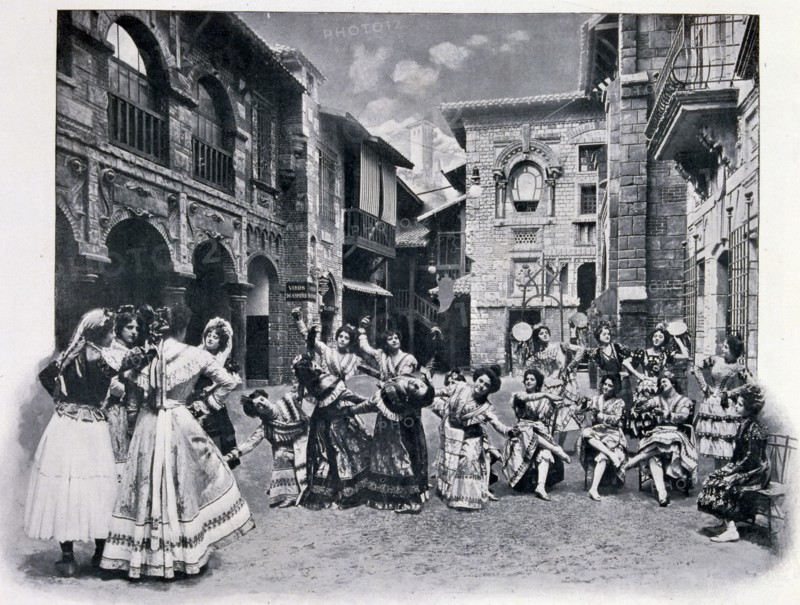 Photograph of Andalusia in the time of the Moors; Spanish dancing.