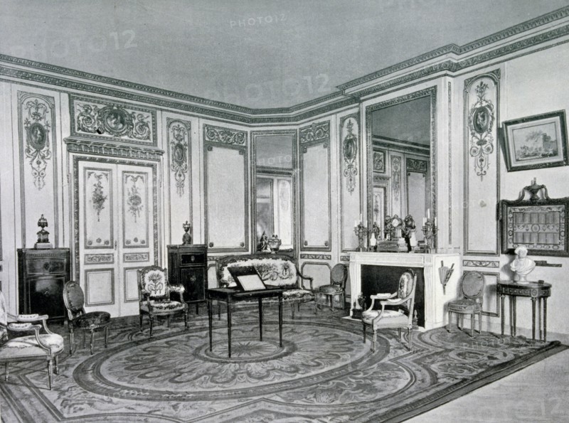 Photograph taken of the Centenary Exhibition of Furniture - the Room of Louis XVI.