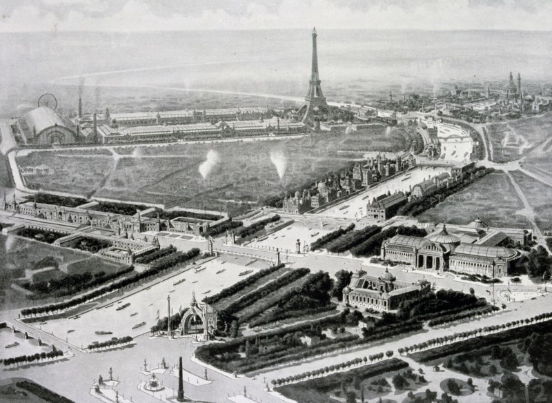 Aerial shot of the World Fair in Paris