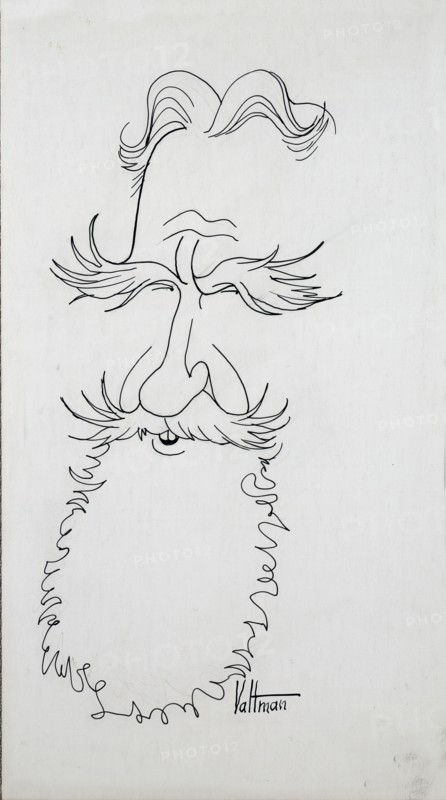 Bernhard Shaw, 1914. Caricature of Irish playwright George Bernard Shaw by Edmund Valtman