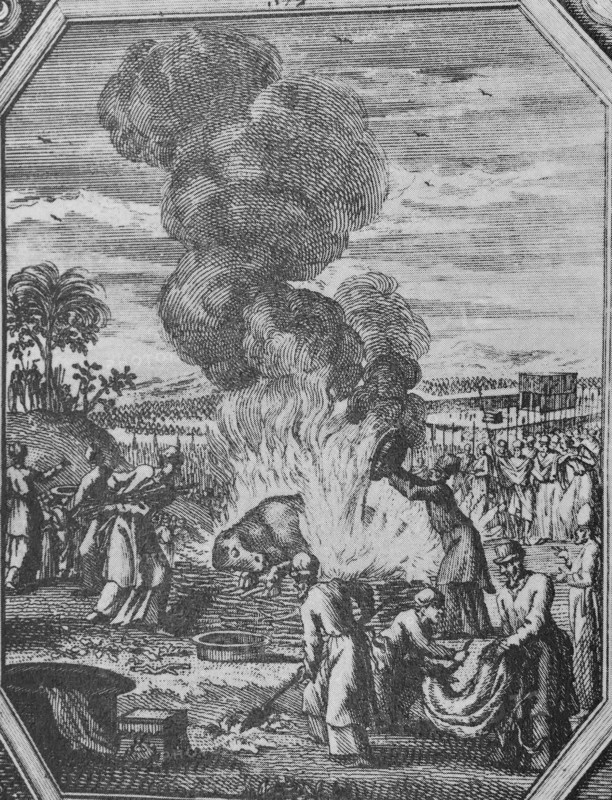 Engraving for the tractate Parah, which deals with the ritual burning of a red heifer