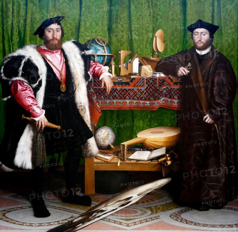 Jean de Dinteville and Georges de Selve (The Ambassadors) by Hans Holbein The Younger
