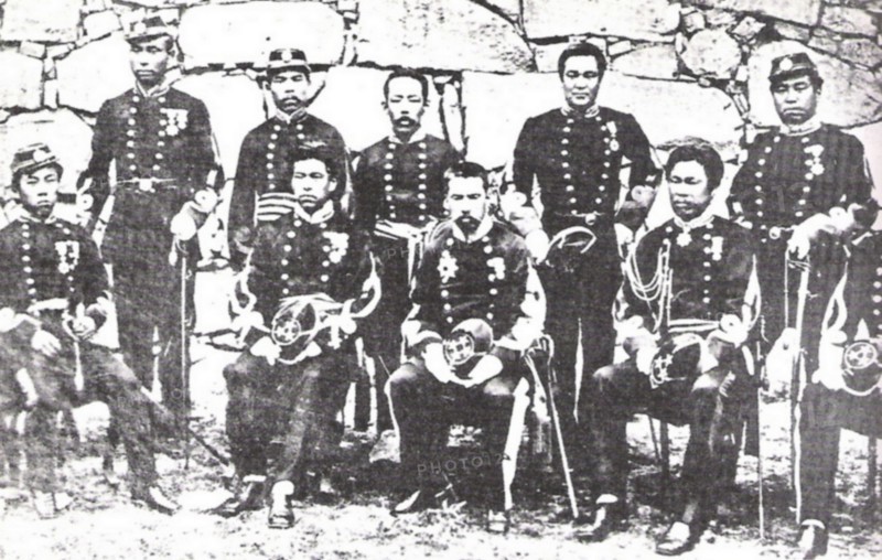 Officers of the Kumamoto garrison which fought against the troops of Saigo Takamori in 1877 during the Satsuma Rebellion
