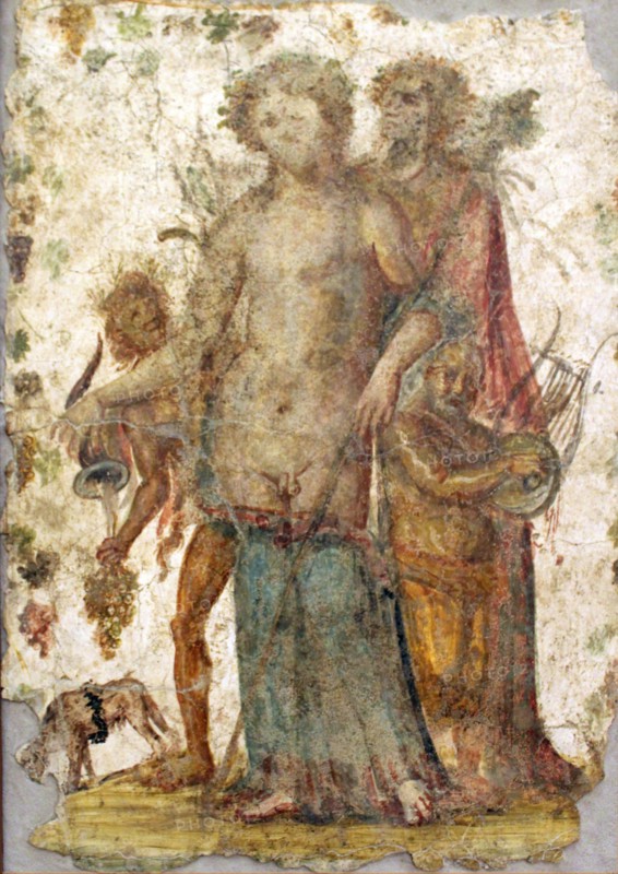 Wall freize from Pompeii, Naples, Italy