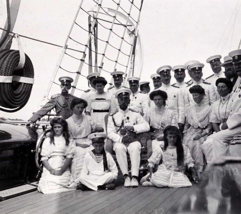 Romanov royal family, 1912. Alexandra Feodorovna the Empress consort with Emperor Nicholas II