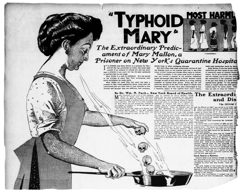 Mary Mallon, commonly known as Typhoid Mary, was an Irish-born American cook believed to have infected 53 people with typhoid fever