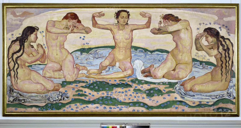 Ferdinand Hodler (1853 – 1918) Swiss painter. 'The Day'  1900.