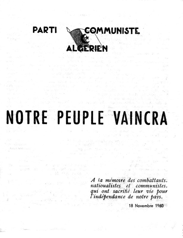 Fascicule clandestin édité par le Parti communiste algérien