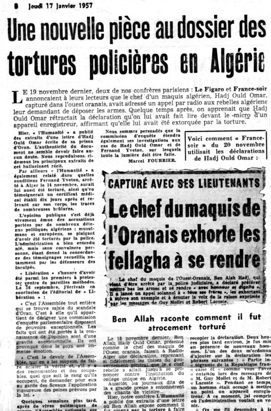 Detail of the front page of the newspaper "Libération"