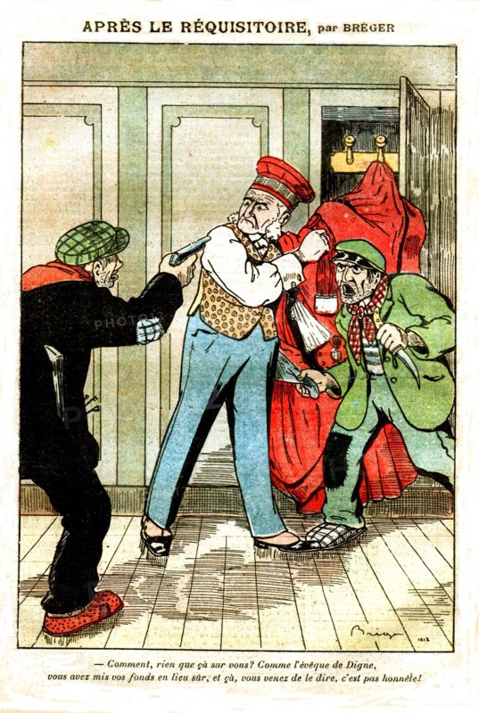 Caricature by Breger concerning the separation of Church and State and the sequestration of Church property